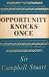 Book cover for Opportunity Knocks Once